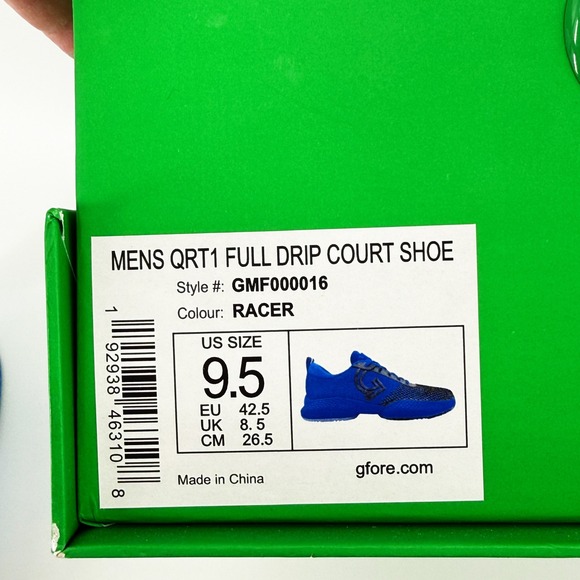 G/FORE Shoe Racer Blue Black Size 9.5 Full Drip Court QRT1 Pickleball Tennis NEW - Picture 7 of 16